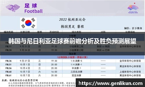 韩国与尼日利亚足球赛前瞻分析及胜负预测展望